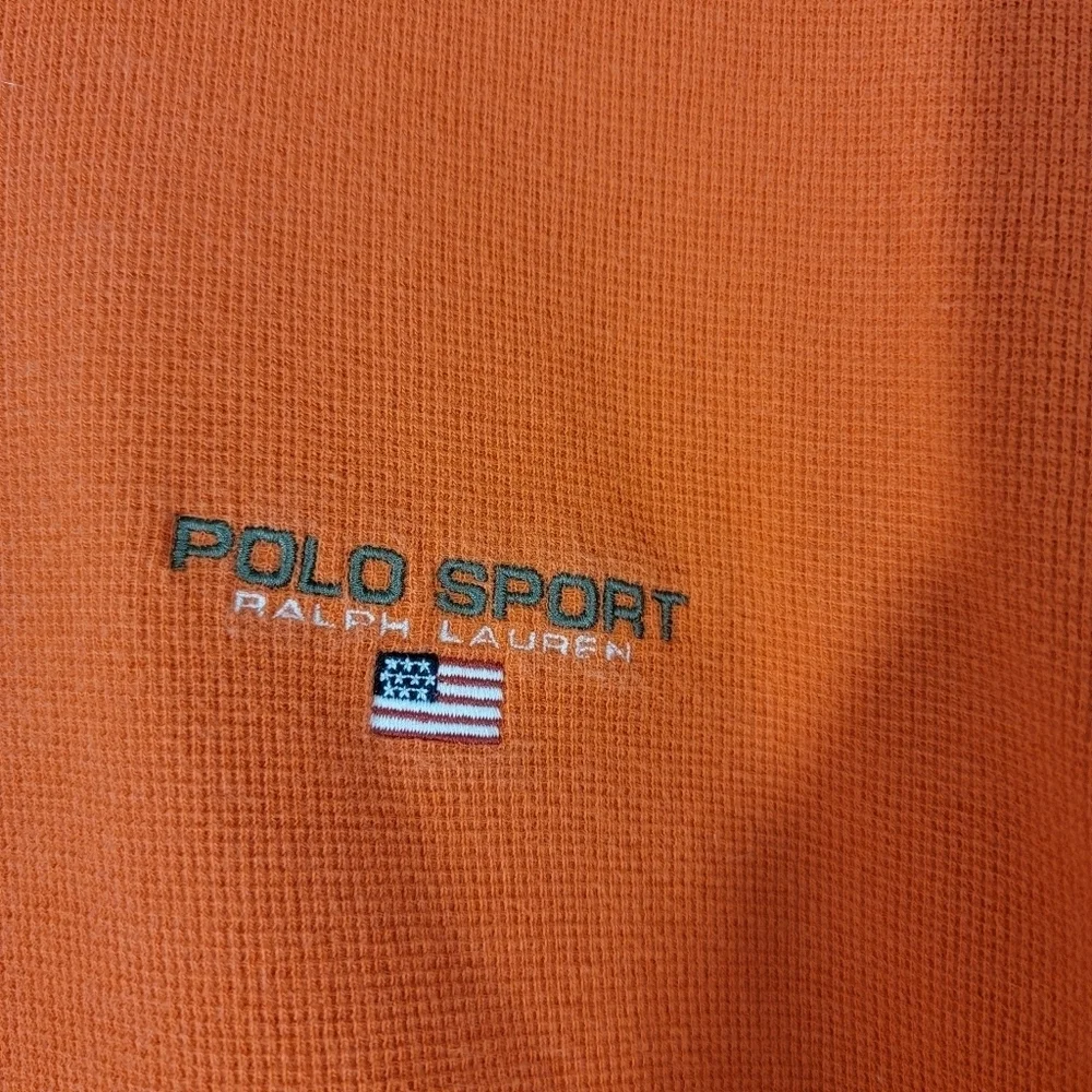 VTG POLO SPORT Men's Orange 100% Cotton Casual Golf Shirt Size XL